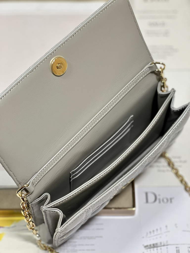 Dior S0980 Mini Miss Bag Rose Des Vents Cannage Lambskin In Silver Gray - Default Title - View 8