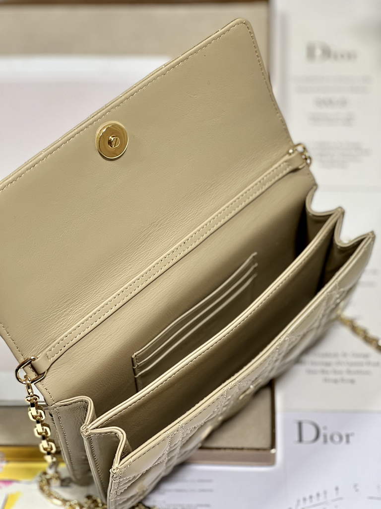 Dior S0980 Mini Miss Bag Rose Des Vents Cannage Lambskin In Apricot - Default Title - View 8