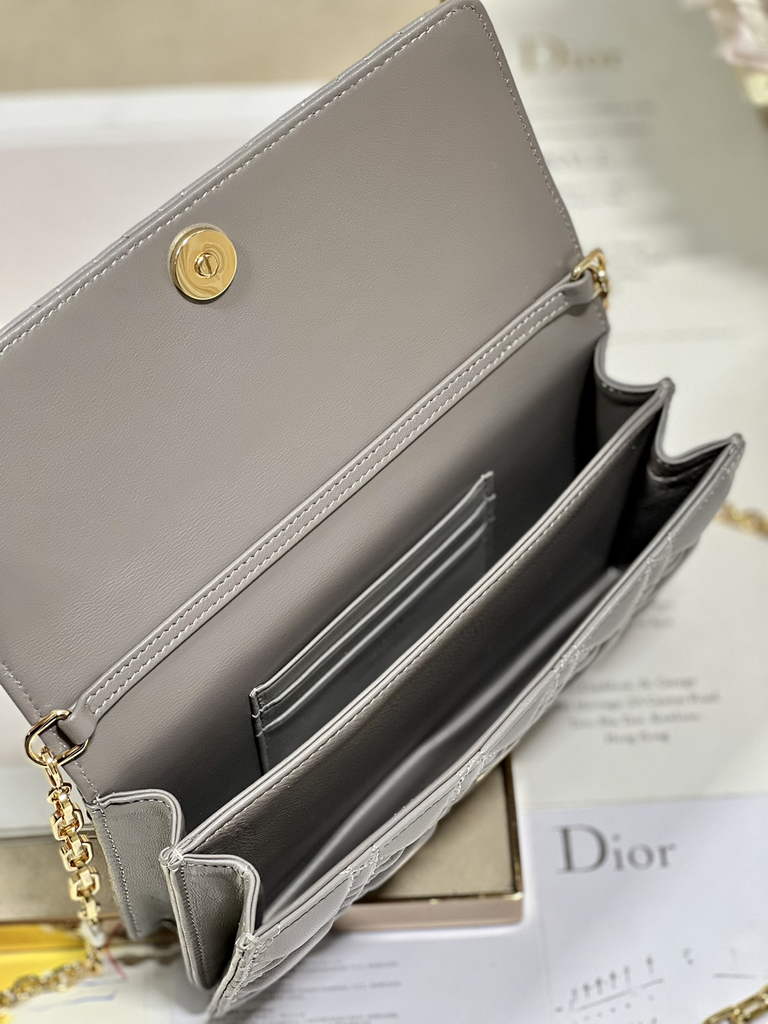 Dior S0980 Mini Miss Bag Rose Des Vents Cannage Lambskin In Gray - Default Title - View 8