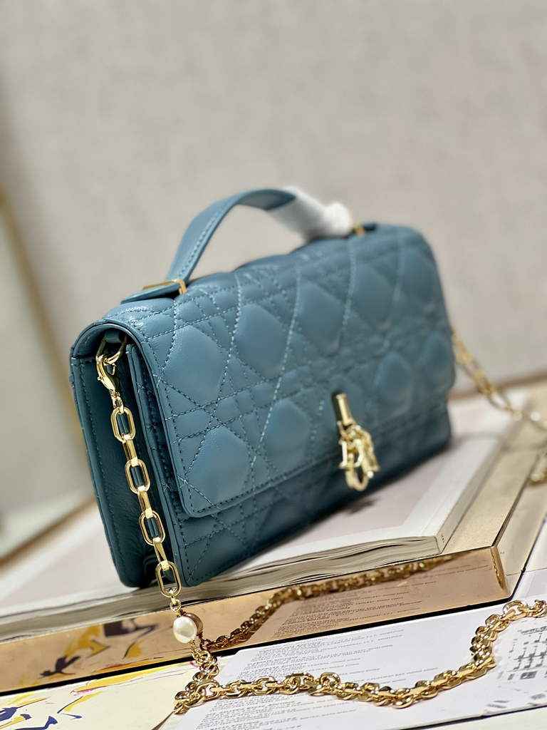 Dior S0980 Mini Miss Bag Rose Des Vents Cannage Lambskin In Blue - Default Title - View 2