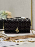 Dior S0980 Mini Miss Bag Rose Des Vents Cannage Lambskin In Black - Default Title - View 1