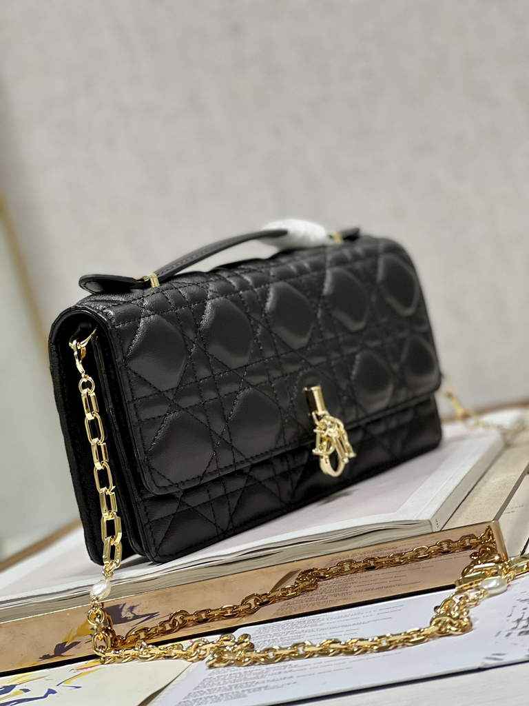 Dior S0980 Mini Miss Bag Rose Des Vents Cannage Lambskin In Black - Default Title - View 2