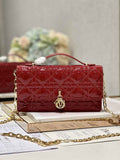 Dior S0980 Mini Miss Bag Rose Des Vents Cannage Patent Calfskin Red - Default Title - View 1