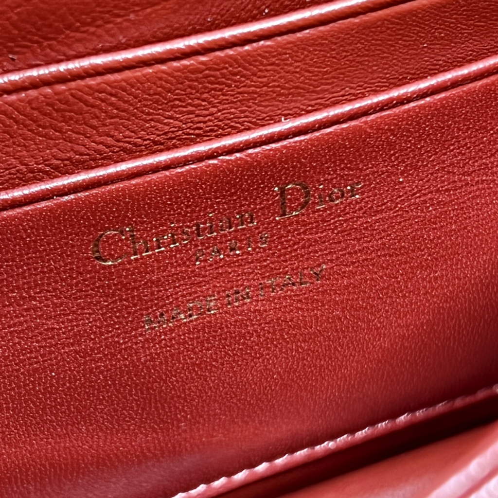 Dior S0980 Mini Miss Bag Rose Des Vents Cannage Patent Calfskin Red - Default Title - View 9