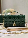 Dior S0980 Mini Miss Bag Rose Des Vents Cannage Patent Calfskin Green - Default Title - View 1