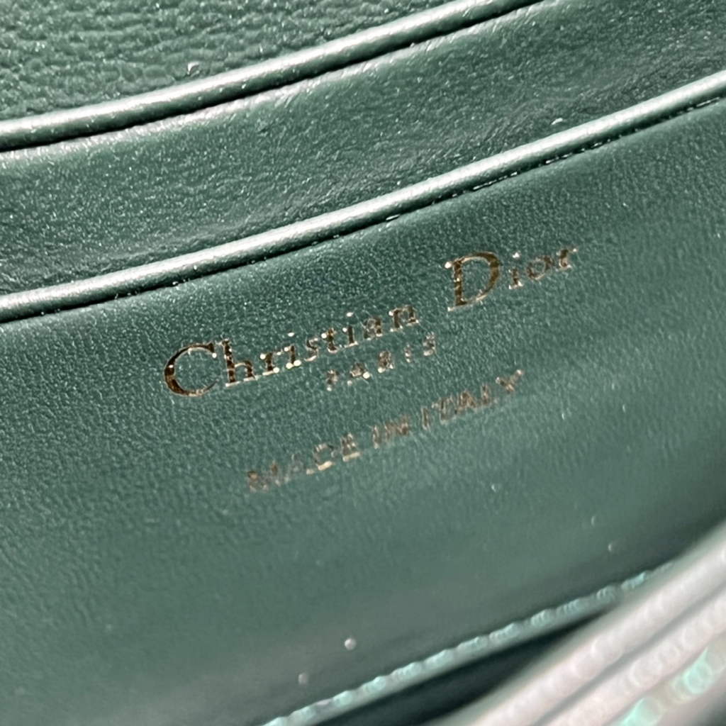 Dior S0980 Mini Miss Bag Rose Des Vents Cannage Patent Calfskin Green - Default Title - View 9