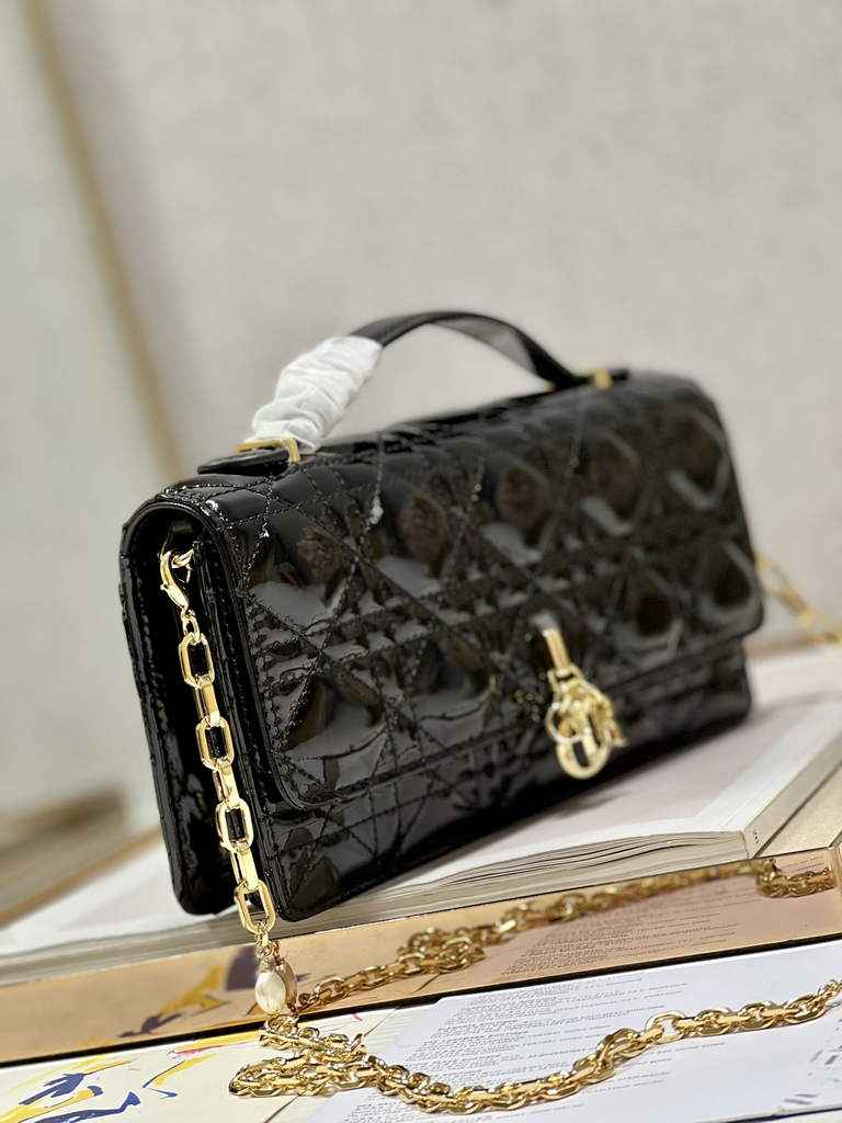 Dior S0980 Mini Miss Bag Rose Des Vents Cannage Patent Calfskin Black - Default Title - View 2