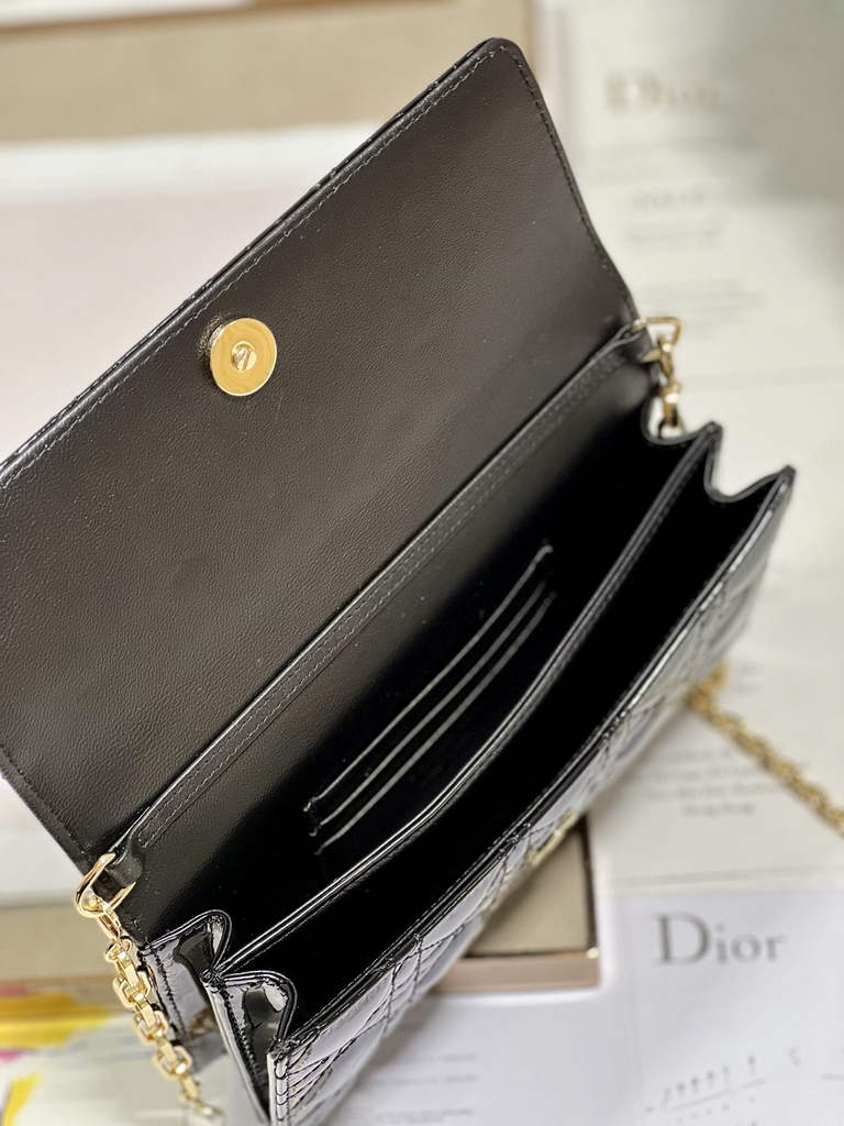 Dior S0980 Mini Miss Bag Rose Des Vents Cannage Patent Calfskin Black - Default Title - View 8