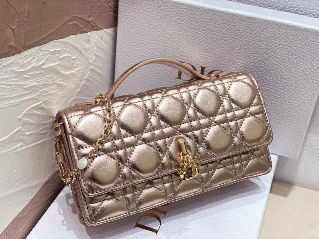Dior S0980 MISS DIOR MINI BAG Rose Gold Cannage Lambskin - Default Title - View 2