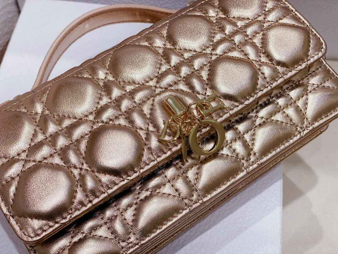 Dior S0980 MISS DIOR MINI BAG Rose Gold Cannage Lambskin - Default Title - View 3