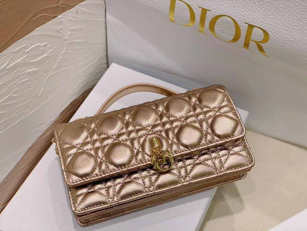 Dior S0980 MISS DIOR MINI BAG Rose Gold Cannage Lambskin - Default Title - View 6