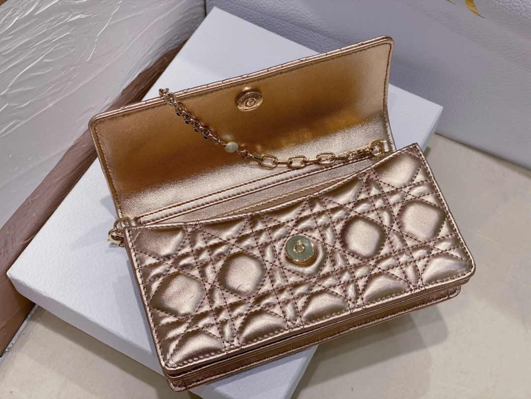 Dior S0980 MISS DIOR MINI BAG Rose Gold Cannage Lambskin - Default Title - View 7