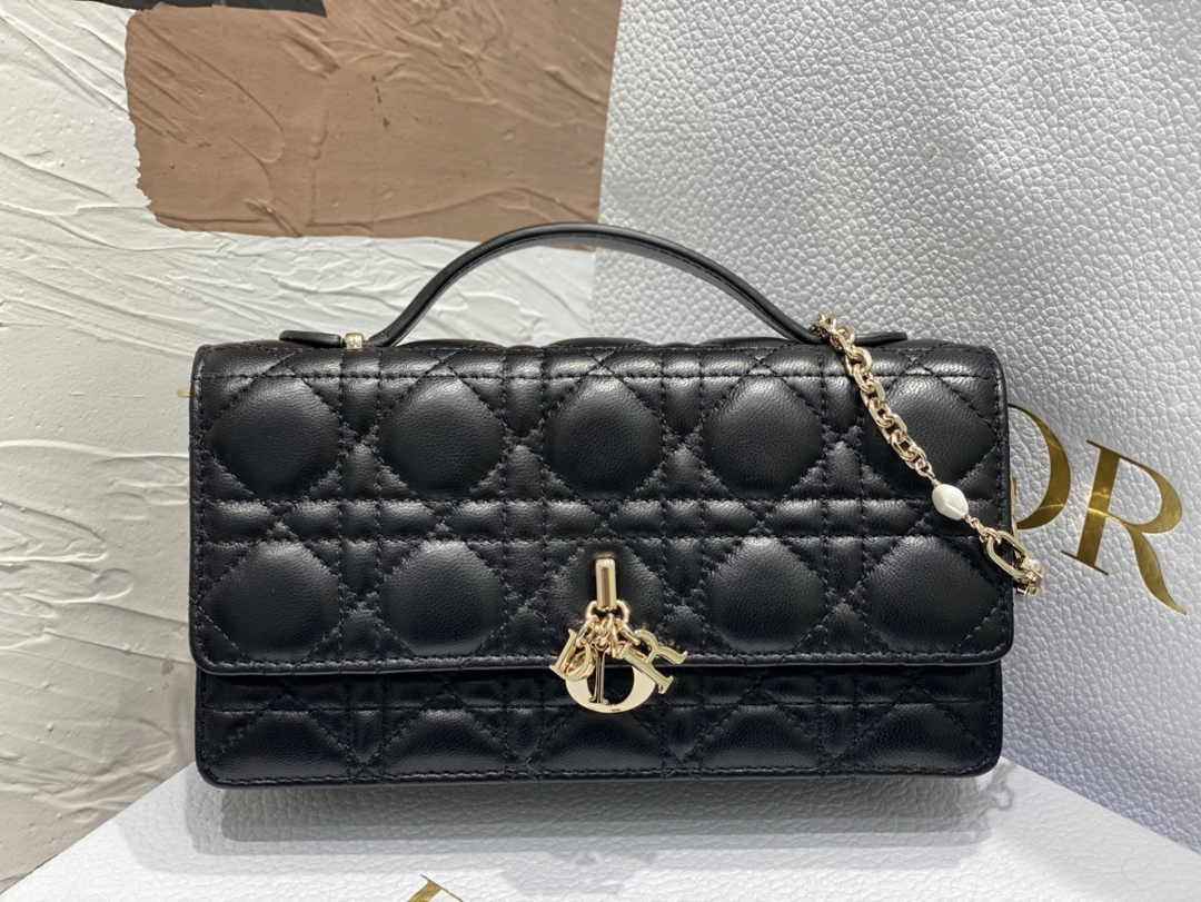 Dior S0980 MISS DIOR MINI BAG Black Cannage Lambskin - Default Title - View 2