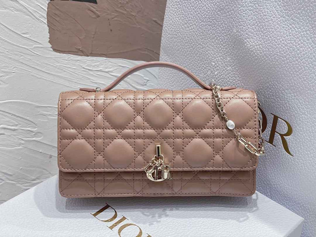 Dior S0980 MISS DIOR MINI BAG Light Pink Cannage Lambskin - Default Title - View 2
