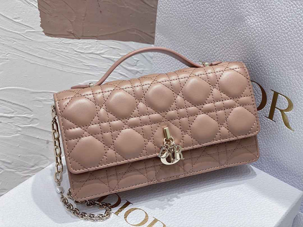 Dior S0980 MISS DIOR MINI BAG Light Pink Cannage Lambskin - Default Title - View 3