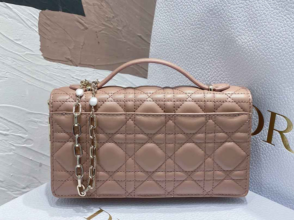 Dior S0980 MISS DIOR MINI BAG Light Pink Cannage Lambskin - Default Title - View 4