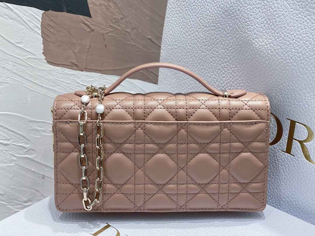 Dior S0980 MISS DIOR MINI BAG Light Pink Cannage Lambskin - Default Title - View 4