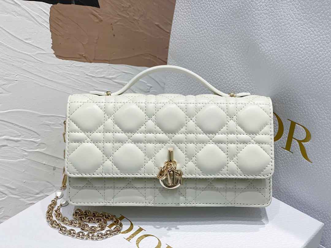 Dior S0980 MISS DIOR MINI BAG White Cannage Lambskin - Default Title - View 1
