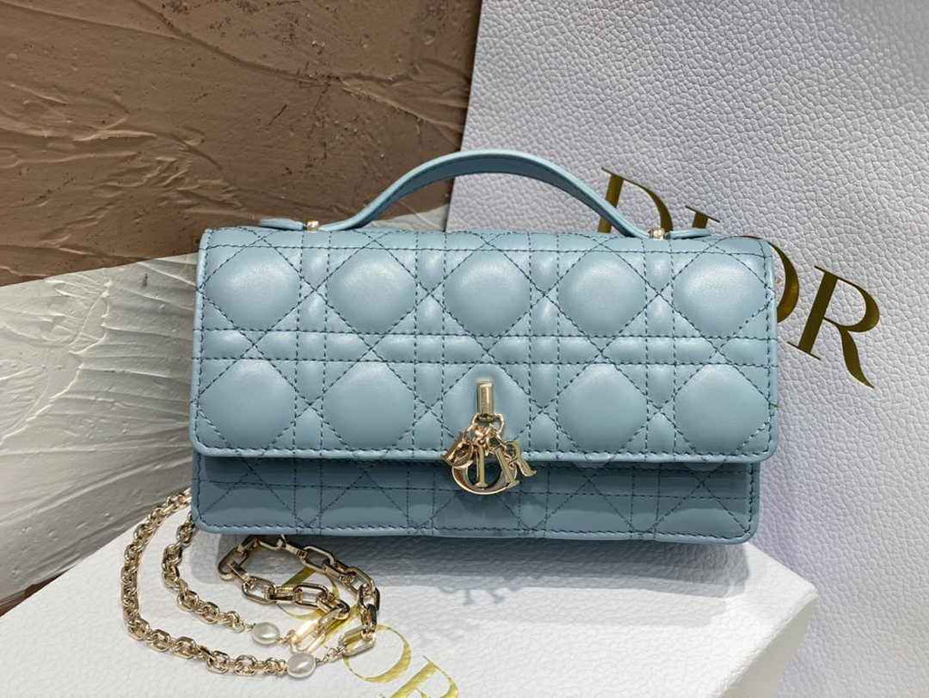 Dior S0980 MISS DIOR MINI BAG Blue Cannage Lambskin - Default Title - View 1