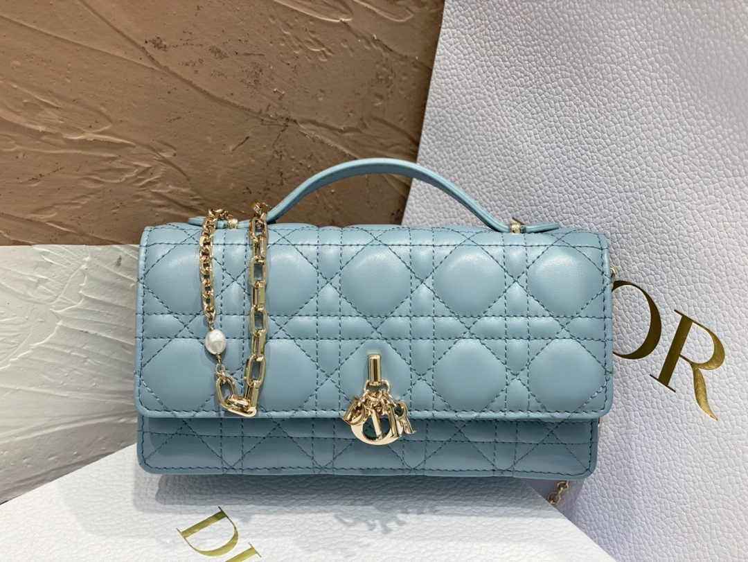 Dior S0980 MISS DIOR MINI BAG Blue Cannage Lambskin - Default Title - View 2