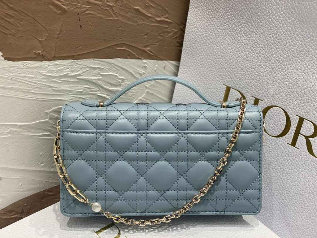 Dior S0980 MISS DIOR MINI BAG Blue Cannage Lambskin - Default Title - View 4