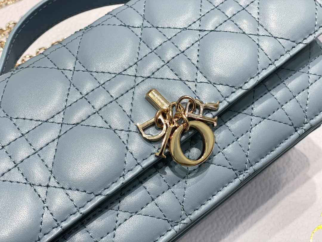 Dior S0980 MISS DIOR MINI BAG Blue Cannage Lambskin - Default Title - View 5
