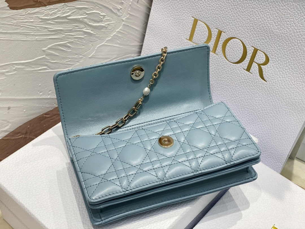 Dior S0980 MISS DIOR MINI BAG Blue Cannage Lambskin - Default Title - View 7