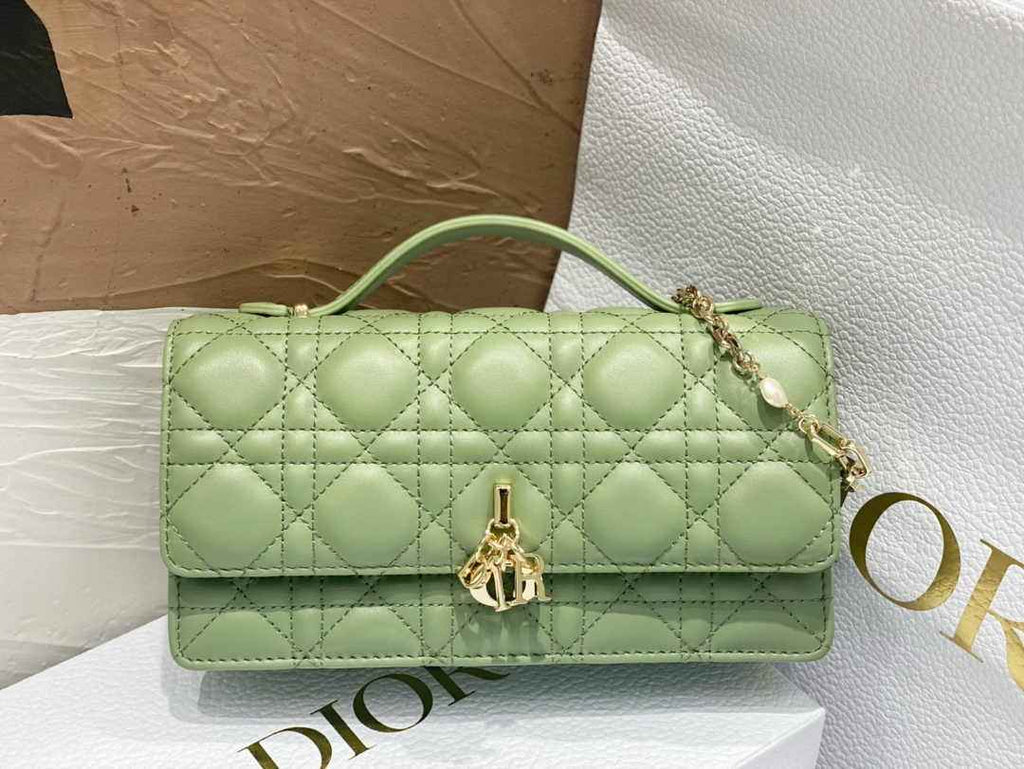 Dior S0980 MISS DIOR MINI BAG Green Cannage Lambskin - Default Title - View 2