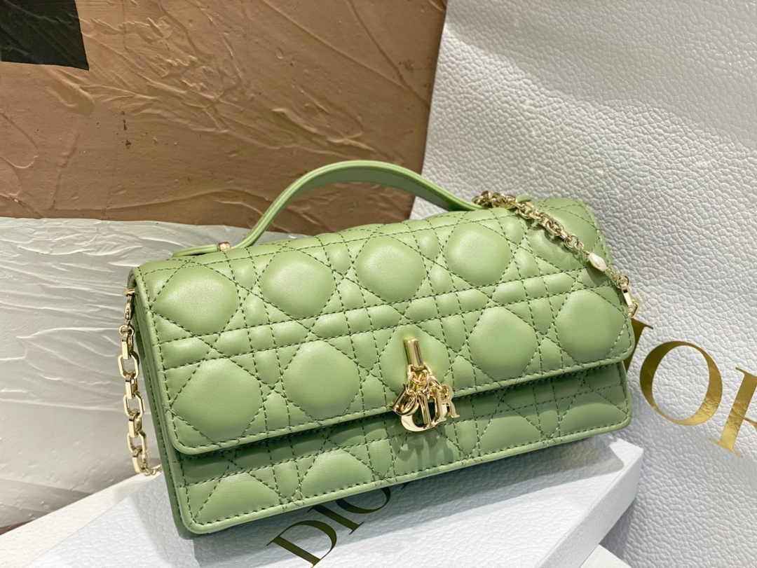 Dior S0980 MISS DIOR MINI BAG Green Cannage Lambskin - Default Title - View 3