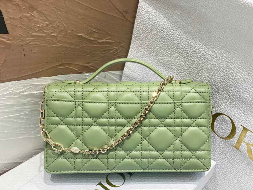 Dior S0980 MISS DIOR MINI BAG Green Cannage Lambskin - Default Title - View 5