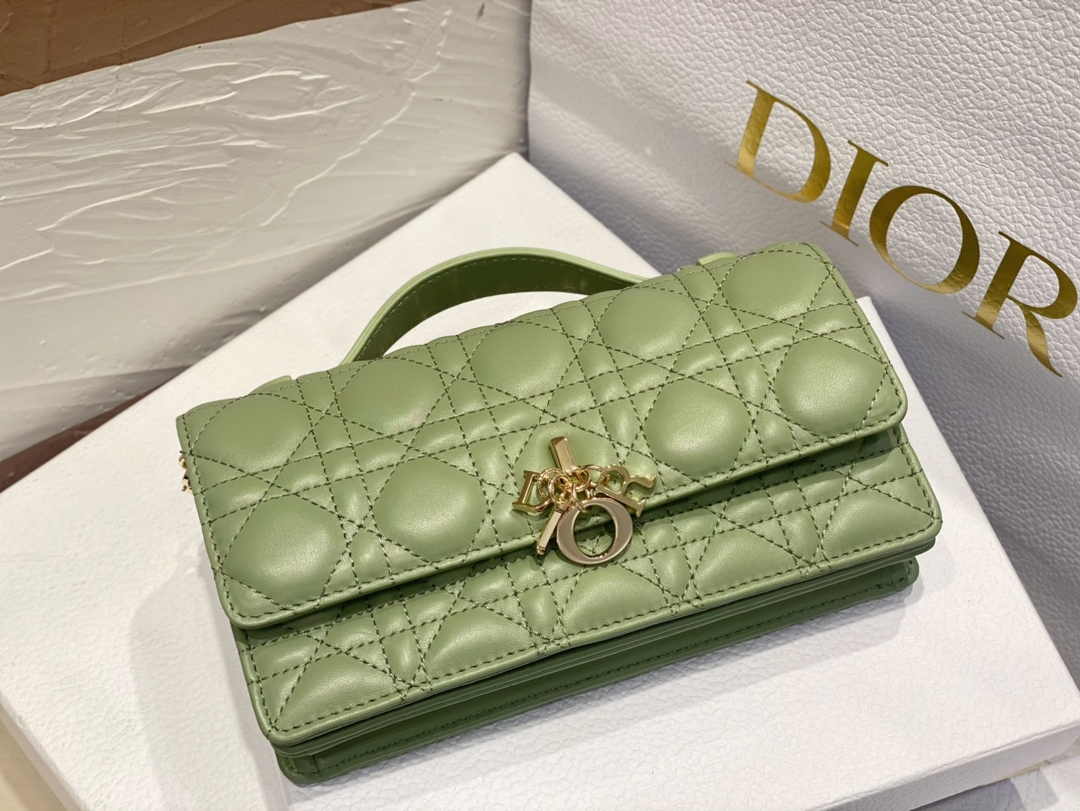 Dior S0980 MISS DIOR MINI BAG Green Cannage Lambskin - Default Title - View 6