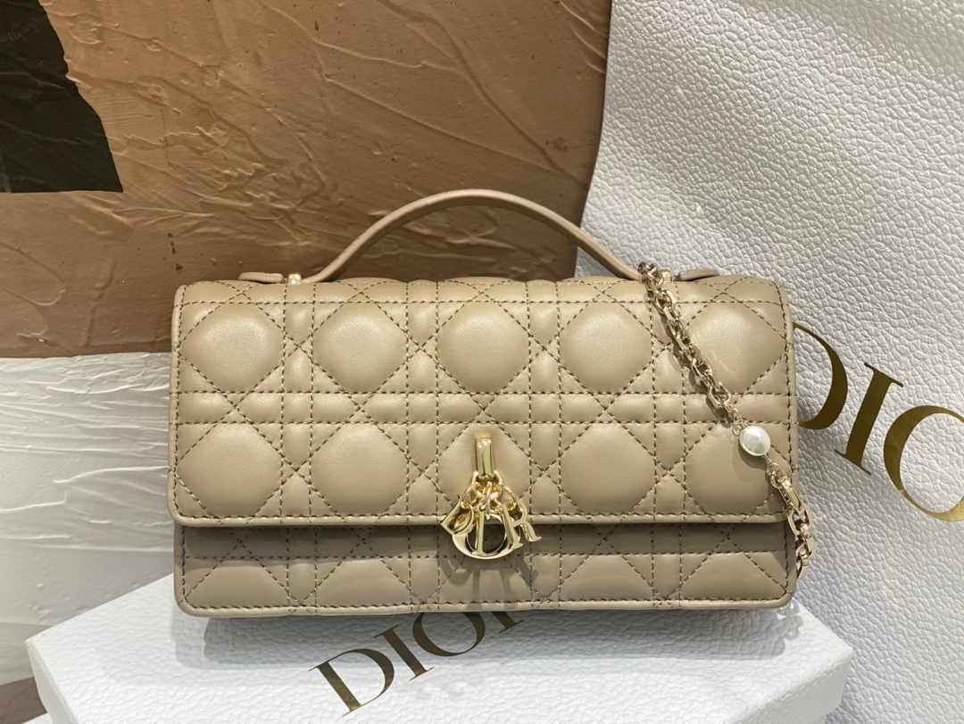 Dior S0980 MISS DIOR MINI BAG Dark Beige Cannage Lambskin - Default Title - View 2