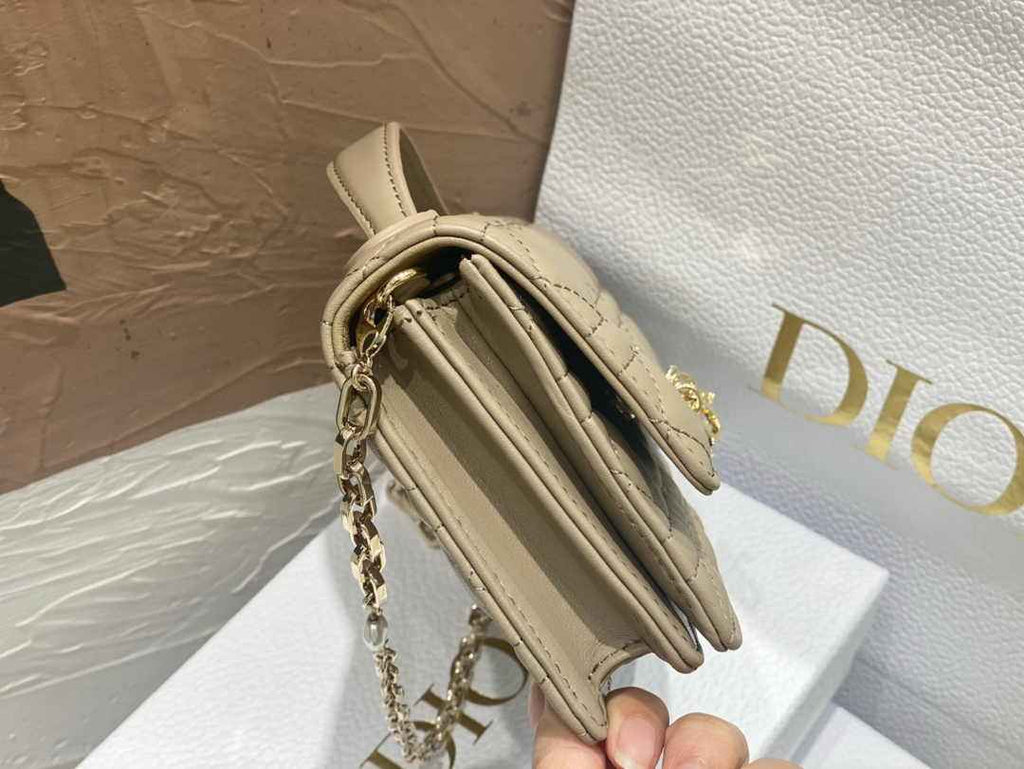 Dior S0980 MISS DIOR MINI BAG Dark Beige Cannage Lambskin - Default Title - View 4