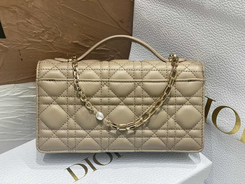 Dior S0980 MISS DIOR MINI BAG Dark Beige Cannage Lambskin - Default Title - View 5