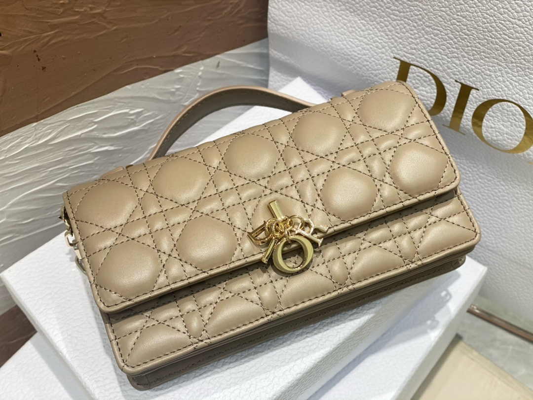 Dior S0980 MISS DIOR MINI BAG Dark Beige Cannage Lambskin - Default Title - View 6