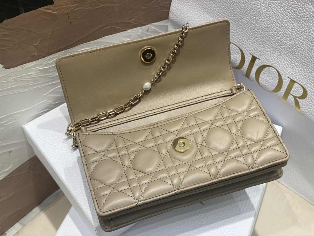 Dior S0980 MISS DIOR MINI BAG Dark Beige Cannage Lambskin - Default Title - View 7