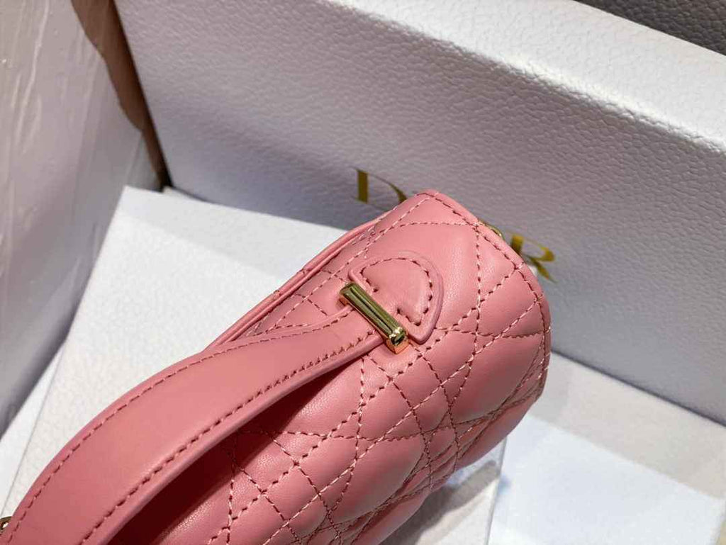 Dior S0980 MISS DIOR MINI BAG Melocoton Pink Pearlescent Cannage Lambskin - Default Title - View 4