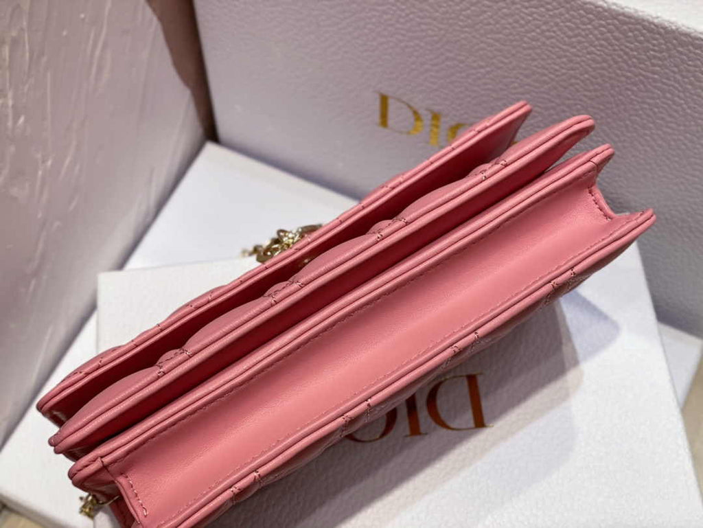 Dior S0980 MISS DIOR MINI BAG Melocoton Pink Pearlescent Cannage Lambskin - Default Title - View 6