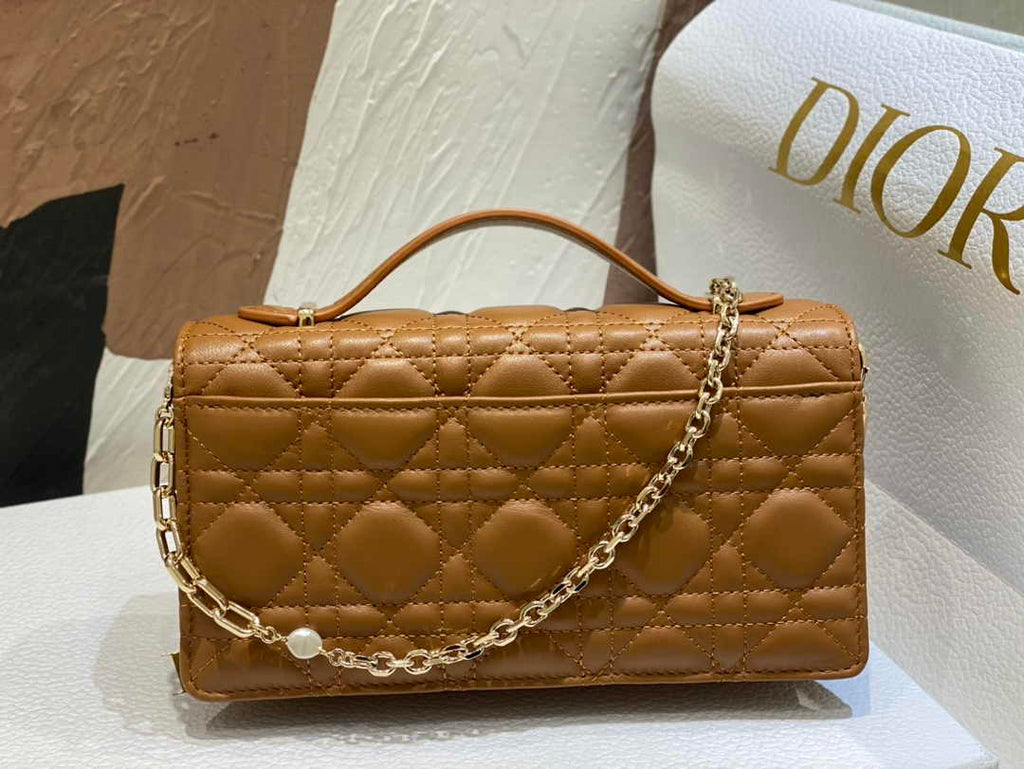 Dior S0980 MISS DIOR MINI BAG Brown Cannage Lambskin - Default Title - View 5