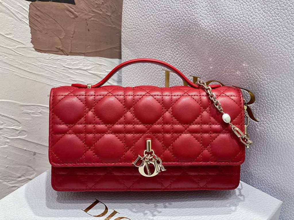 Dior S0980 MISS DIOR MINI BAG Red Cannage Lambskin - Default Title - View 2
