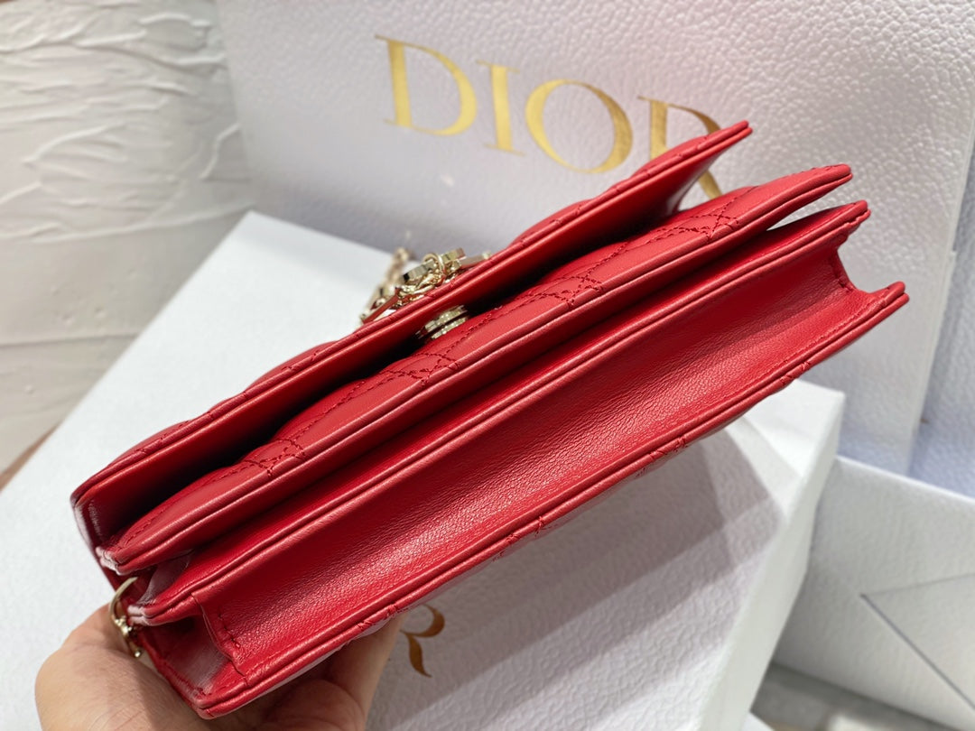 Dior S0980 MISS DIOR MINI BAG Red Cannage Lambskin - Default Title - View 6