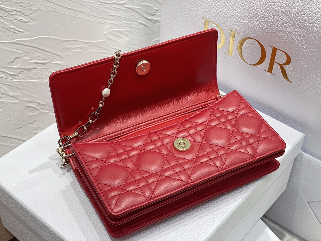 Dior S0980 MISS DIOR MINI BAG Red Cannage Lambskin - Default Title - View 7