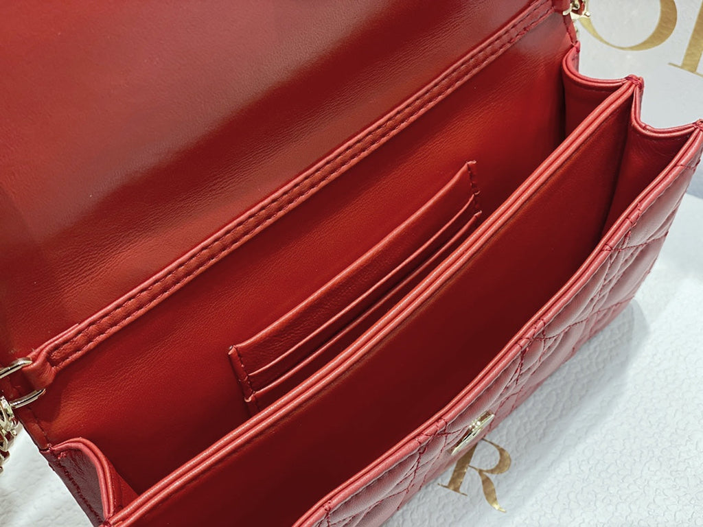 Dior S0980 MISS DIOR MINI BAG Red Cannage Lambskin - Default Title - View 8