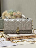 Dior S0980 MISS DIOR MINI BAG Gray Cannage Lambskin - Default Title - View 1