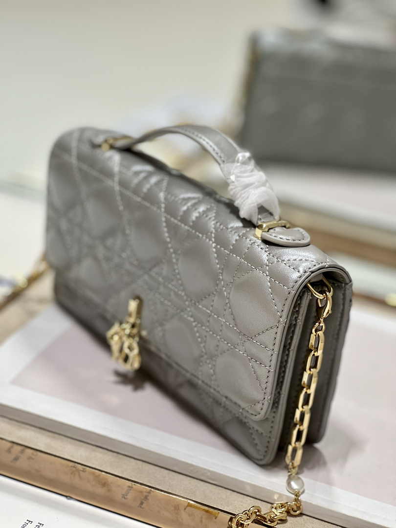 Dior S0980 MISS DIOR MINI BAG Gray Cannage Lambskin - Default Title - View 4
