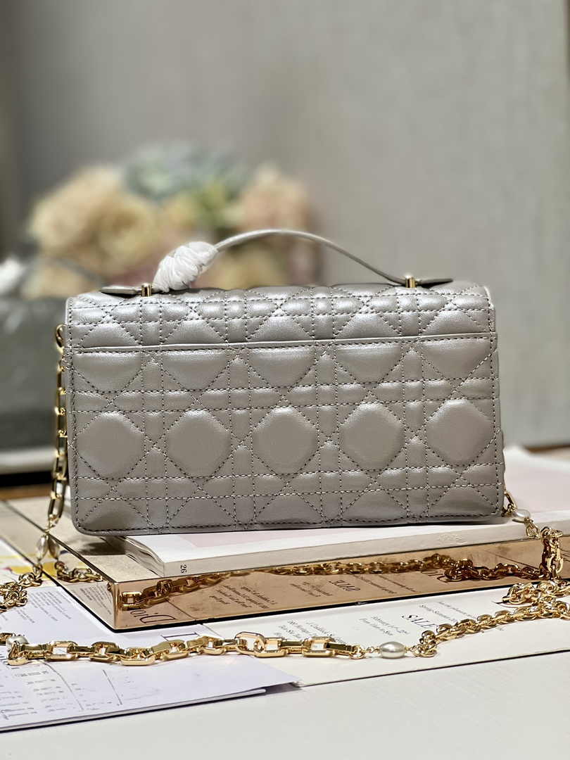 Dior S0980 MISS DIOR MINI BAG Gray Cannage Lambskin - Default Title - View 5