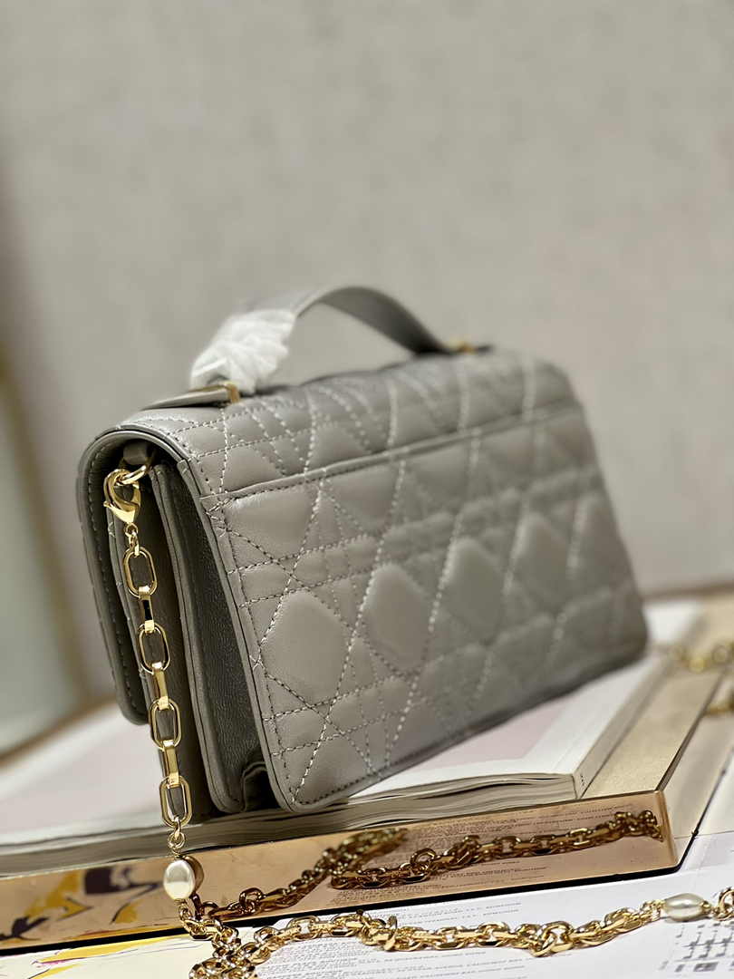 Dior S0980 MISS DIOR MINI BAG Gray Cannage Lambskin - Default Title - View 6