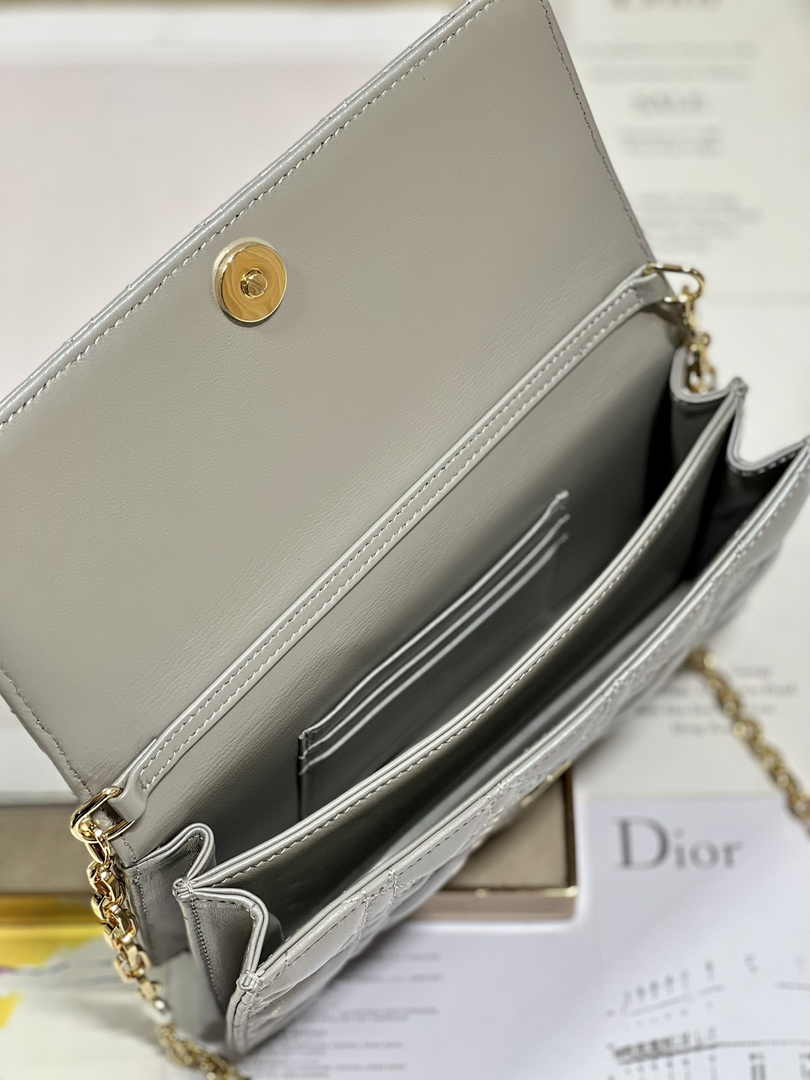 Dior S0980 MISS DIOR MINI BAG Gray Cannage Lambskin - Default Title - View 8
