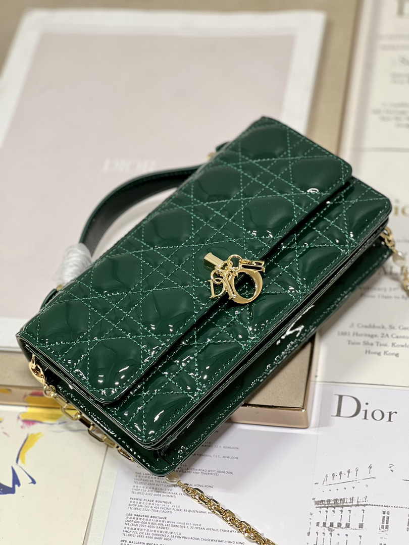 Dior S0980 MISS DIOR MINI BAG Green Patent leather - Default Title - View 7