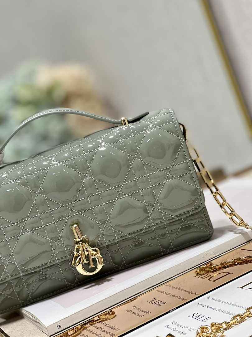 Dior S0980 MISS DIOR MINI BAG Gray Patent leather - Default Title - View 3